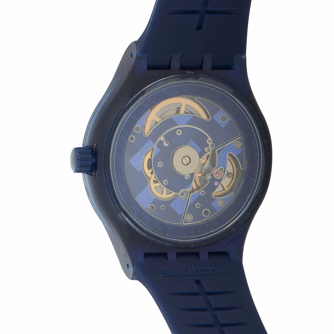 men Swatch Sistem Noite Blue Dial 42 mm Watch SUTN405 - Image 2