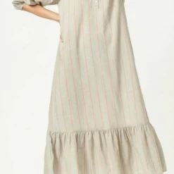 Lilla P women Easy Elbow Sleeve Dress in Papaya Stripe