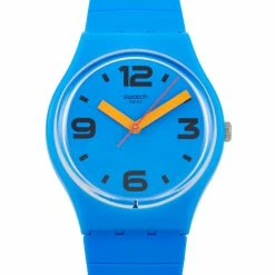 men Swatch Pepeblu 34mm Unisex Watch GN251B