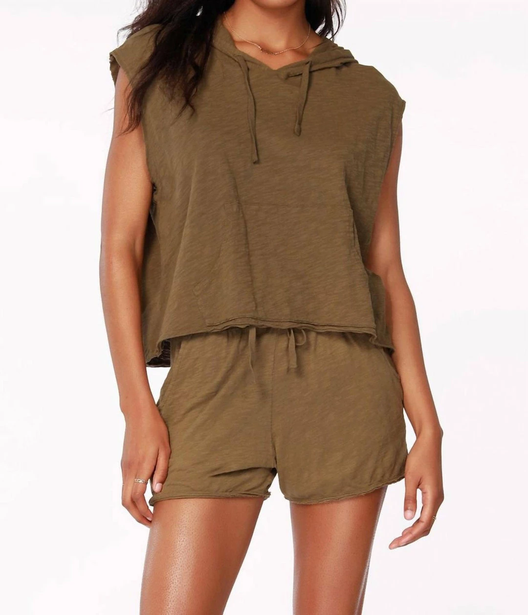 Bobi women Sleeveless Hoodie in Grenade