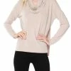 Bobi women Draped Neck Top in Sandy