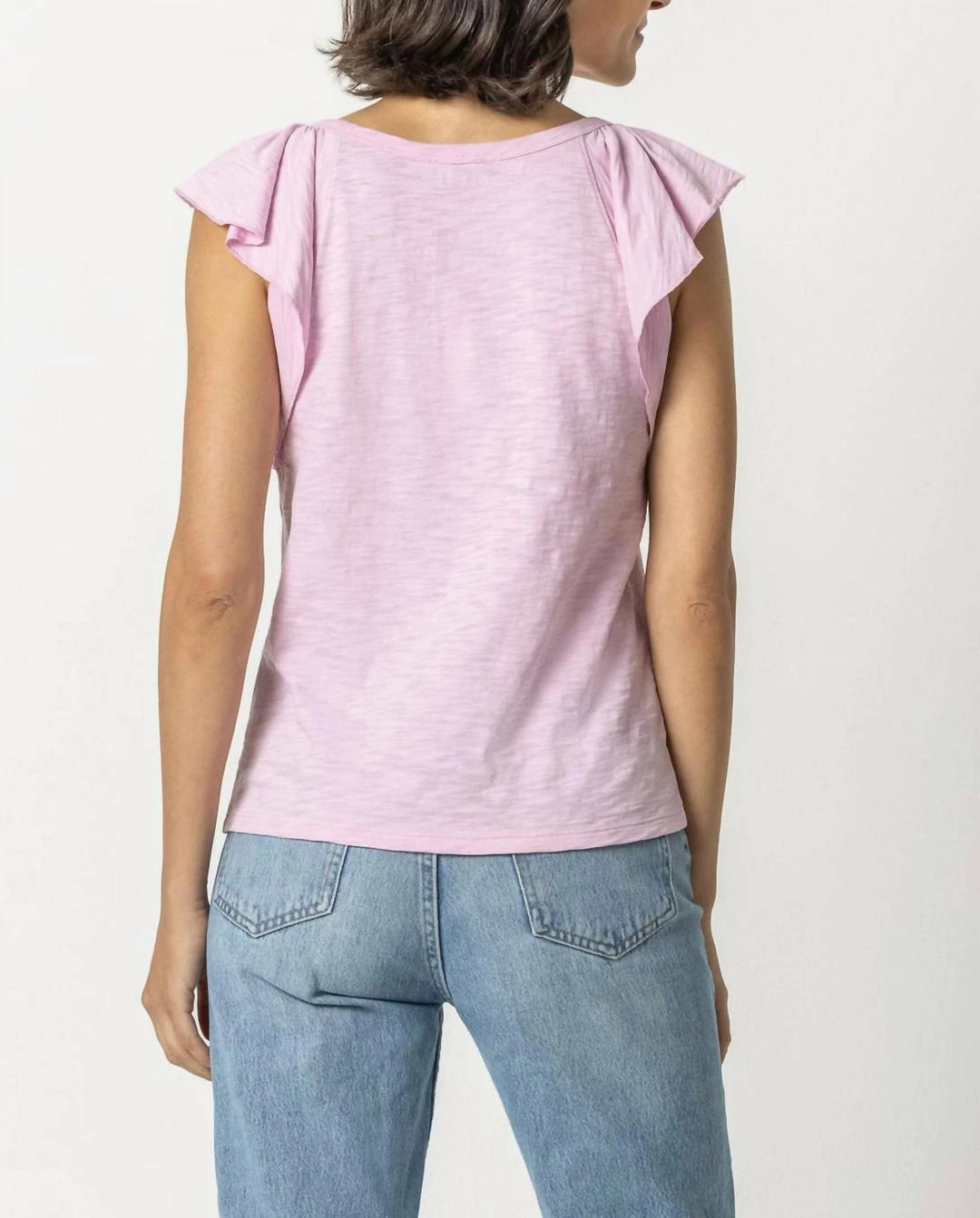 Lilla P women Ruffle Sleeve Raglan Tee in Taffy - Image 2