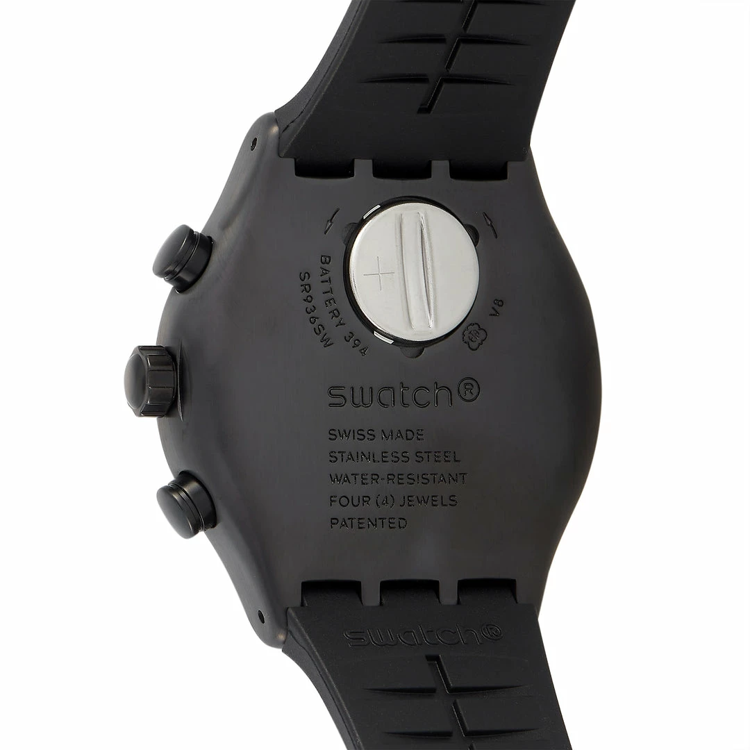 men Swatch Chrononero 43 mm Black Stainless Steel Watch YVB405 - Image 2