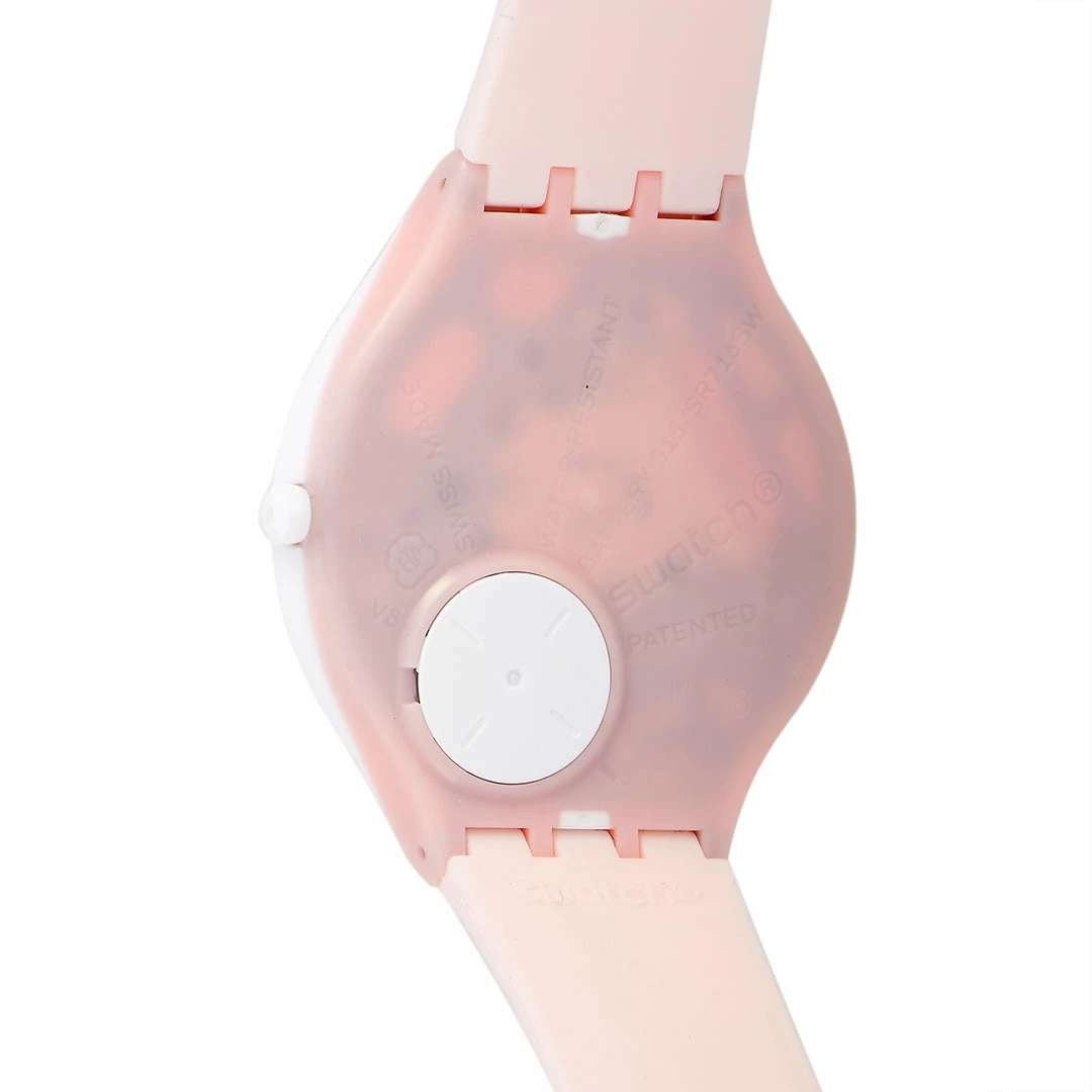 women Swatch Skindentelle 36.8 mm Plastic and Silicone Silver Dial Watch SVOW102 - Image 2