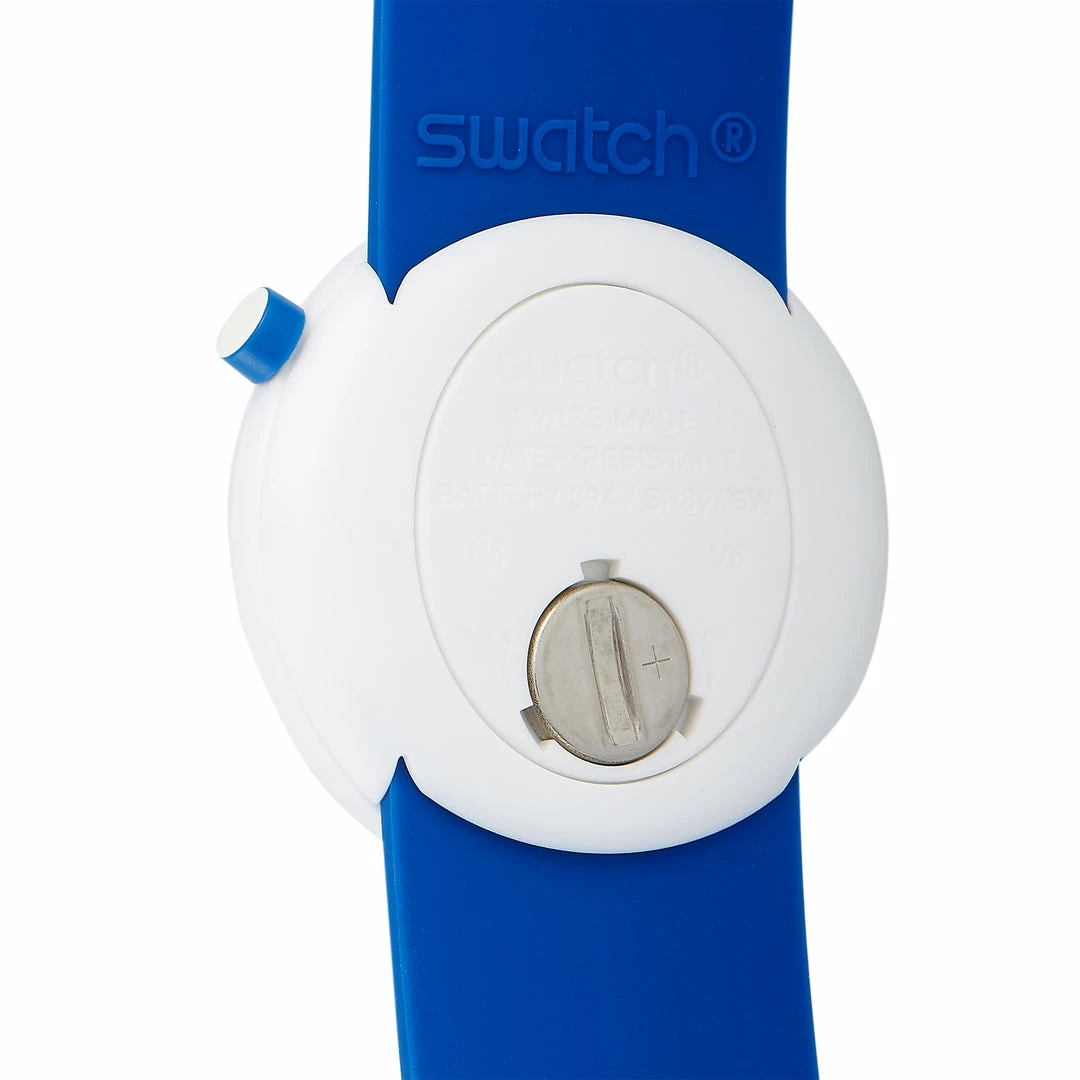men Swatch Popiness 45mm Blue Quartz Watch PNW103 - Image 2