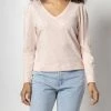 Lilla P women Full Sleeve Vneck Top in Rosebud