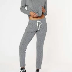 Bobi women Tri-Blend Jogger Pant in Heather Grey