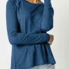 Lilla P women Long Sleeve Pleat Back Top in Pond