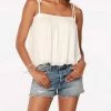 Bobi women Flowy Pinstripe Top in Ivory/Gold