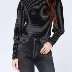 Bobi women Bishop Sleeve Top in Black