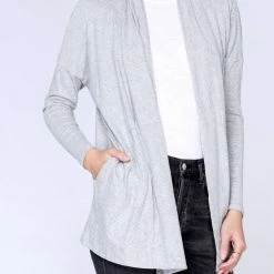 Bobi women Open Cardigan in Heather Grey