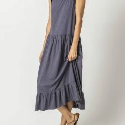 Lilla P women Midi Tiered Dress in Neptune