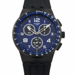 men Swatch Nitespeed Blue Dial Quartz Watch SUSB402