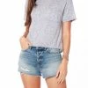 Bobi women Short Sleeve Boxy Pocket Tee in Pewter