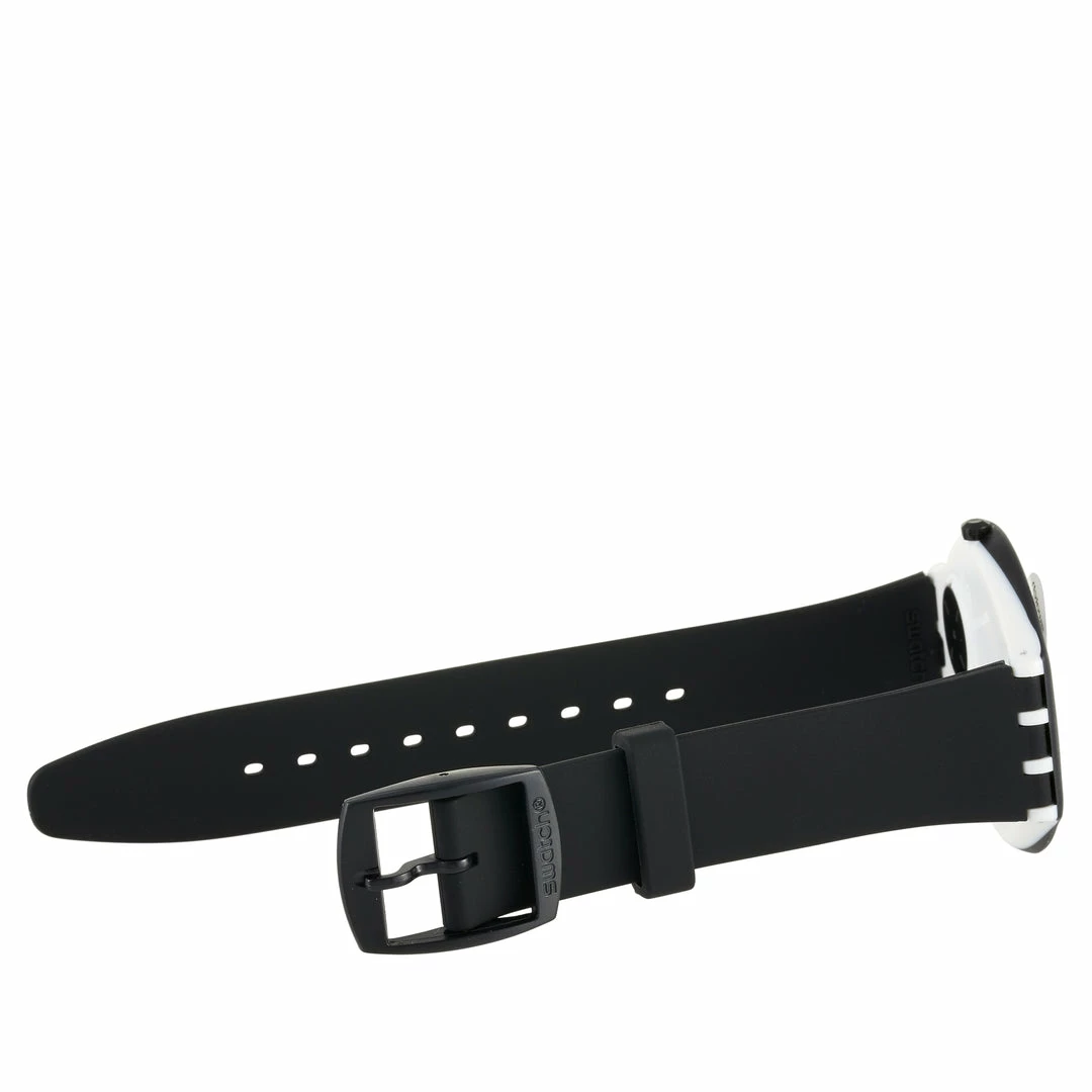 men Swatch Skinnoir Black & White Unisex Watch SVUB100 - Image 3