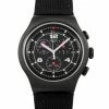 men Swatch Thenero Chronograph 47 mm Black Stainless Steel Watch YOB404