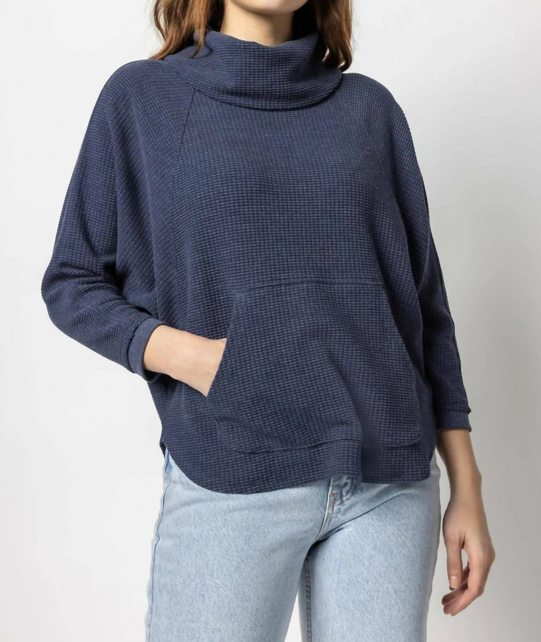 Lilla P women Easy Turtleneck Top in Navy