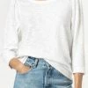 Lilla P women 3/4 Sleeve Ballet Neck Top in White