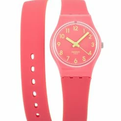 women Swatch Biko Roose Neon Pink Ladies Watch LP131