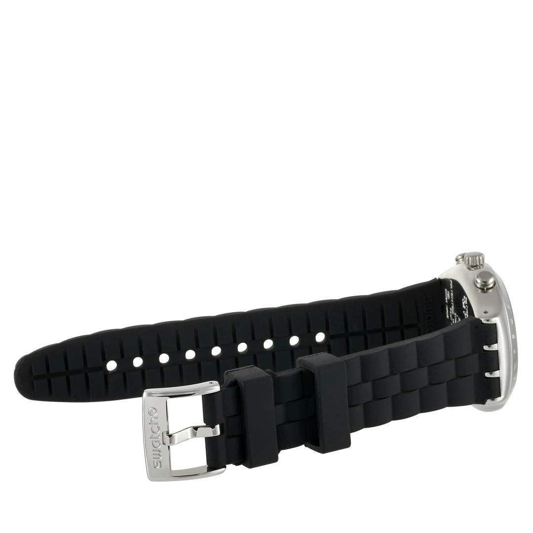 men Swatch Noir De Bienne Chronograph Black Watch YCS116 - Image 3