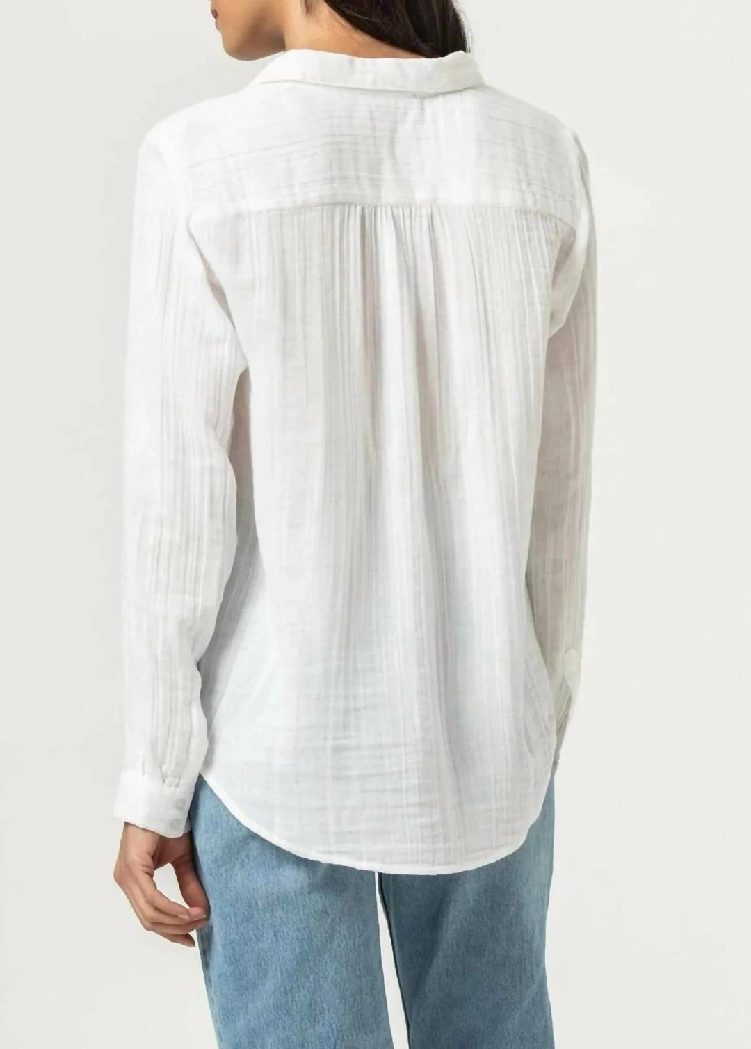 Lilla P women Long Sleeve Button Down in White - Image 2