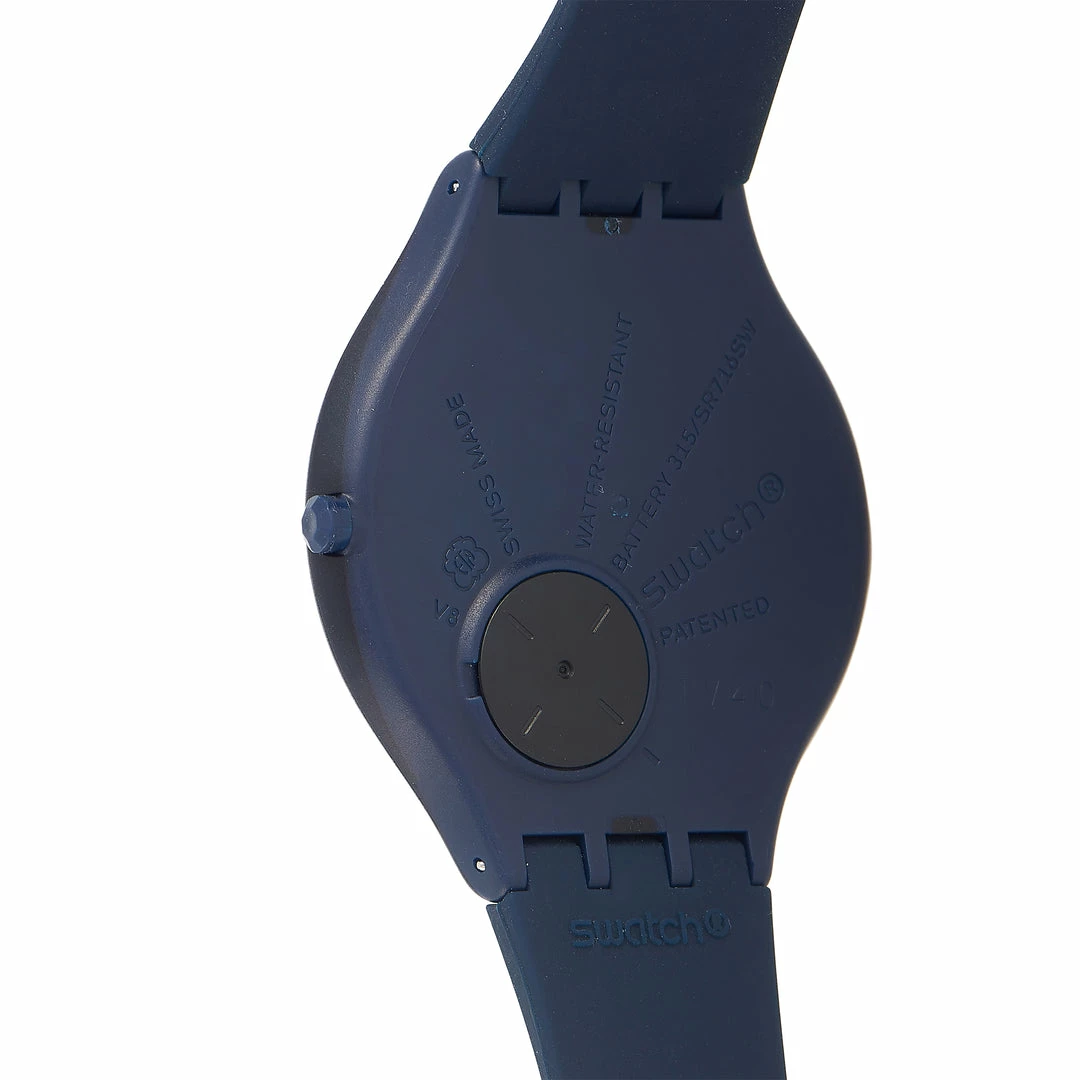 women Swatch Skinsparks 40 mm Dark Blue Sun-Brushed Dial Watch SVUN100 - Image 2
