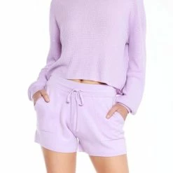 Bobi women Drawcord Waist Short in Lavender