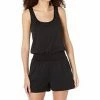 Bobi women Smocked Waist Short in Black