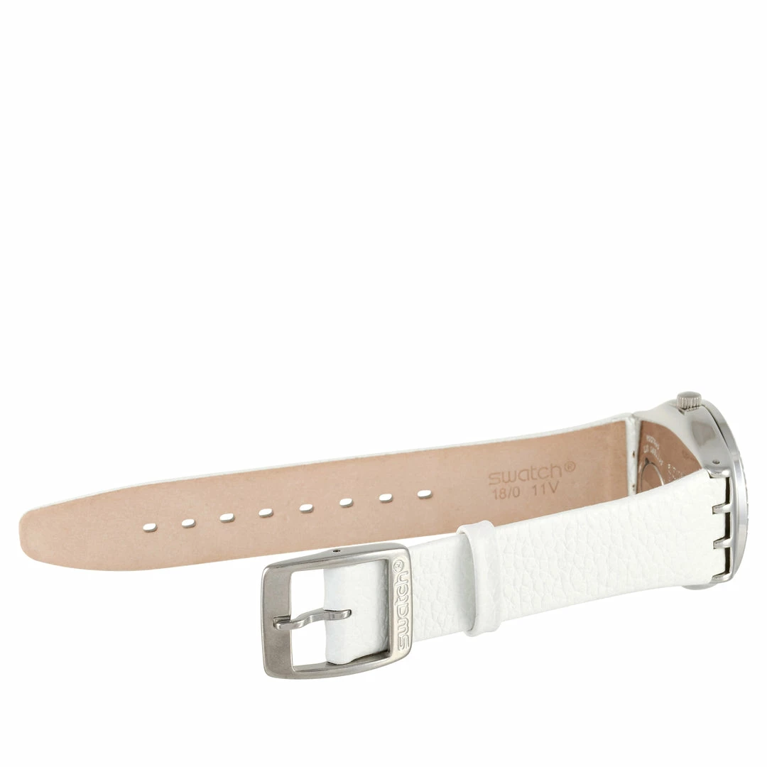 women Swatch After Dinner Bejeweled White Ladies' Watch YLS201 - Image 3