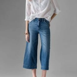 Lilla P women Tuxedo Shirt in White/Rosegold Metallic