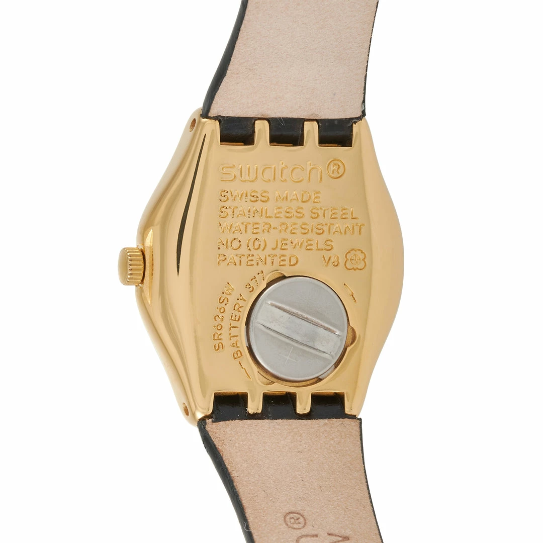 women Swatch Nuit Blanche Black & Gold Ladies' Watch YSG156 - Image 2