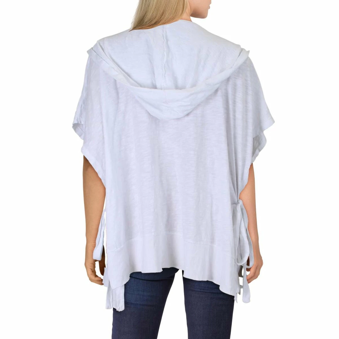 Bobi Womens Hooded Side-Tie Poncho Top - Image 2