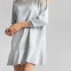 Lilla P women Sweatshirt Dress in Gray