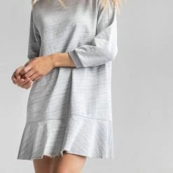Lilla P women Sweatshirt Dress in Gray