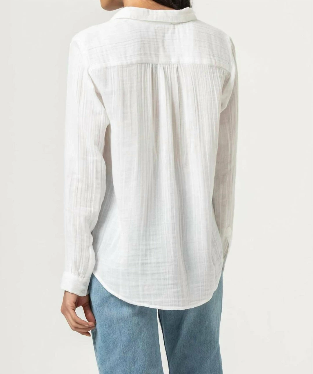 Lilla P women Gauze Long Sleeve Button Down in White - Image 2