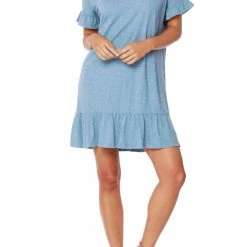 Bobi women Ruffle Hem Dress in River