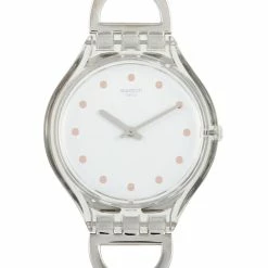 women Swatch Skinring White Dial Two-Tone Ladies' Watch SVOK102G
