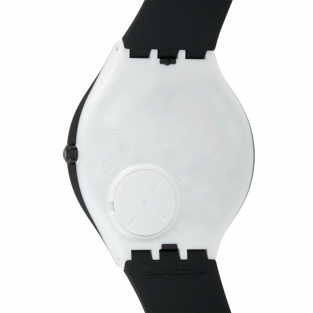 men Swatch Skinera Black & White Unisex Quartz Watch SVOB108 - Image 2