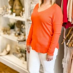 Bobi women Langston Thermal Top in Pumpkin