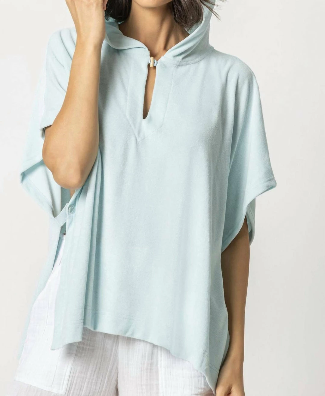 Lilla P women Hooded Poncho in Spa