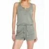 women Bobi Sleeveless Romper in Sage Green