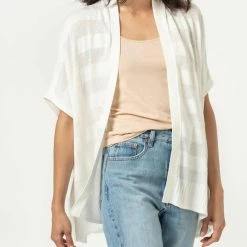 Lilla P women Travel Wrap Sweater in Linen