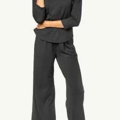 Lilla P women 3/4 Sleeve Pant Set in Black