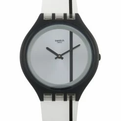 women Swatch Skinthrough 40 mm Plastic and Silicone Watch SVUB102