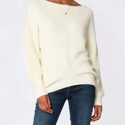 Bobi women Boatneck Sweater in Snow