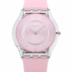 women Swatch Skin Classic Pink Pastel Quartz Watch SFE111