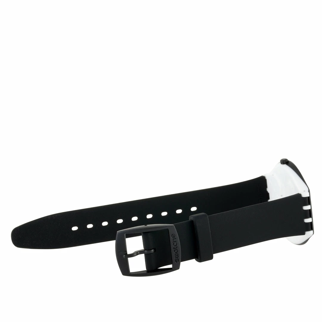 men Swatch Skinera Black & White Unisex Quartz Watch SVOB108 - Image 3