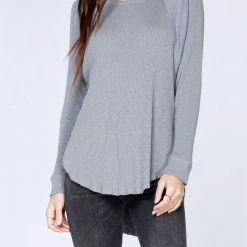 Bobi women Raglan Tee in Overcast