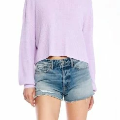 Bobi women Cropped Sweater in Lavender