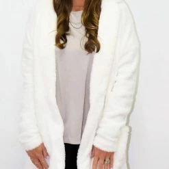 Bobi women Drop Shoulder Jacket in Ivory